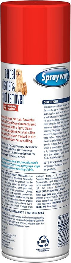 Sprayway Carpet Cleaner, 19oz | Removes Pet Stains & Odors, Foaming Action | - Image 2