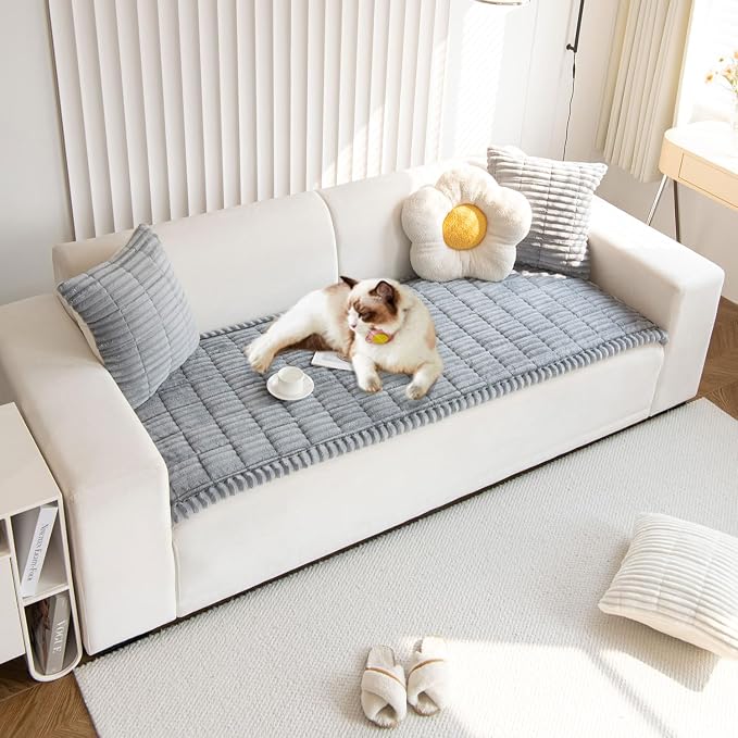 OTOB Couch Cover for Dogs Washable, Non Slip Plush Sofa Covers for 3 Cushion - Image 8