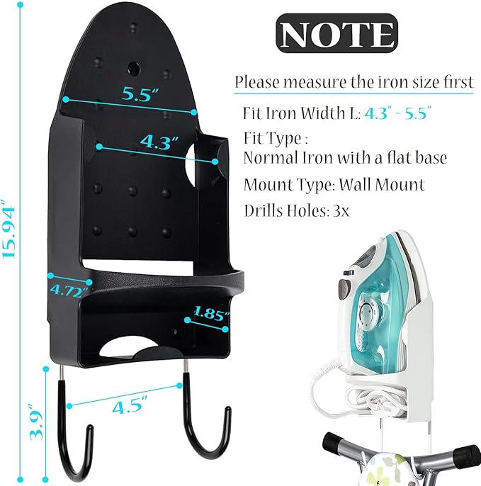 Ironing Board Hanger Wall Mount Electric Iron Holder Ironing Board Rack - Image 4