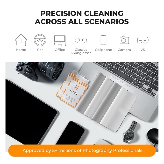 K&F CONCEPT 6 Pack Lens Cleaning Cloth | Microfiber Cleaning Cloth | Glasses - Image 4