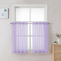 Chyhomenyc Lilac Sheer Curtains 30 inch Length 2 Panels, Light Filtering Voile by Chyhomenyc