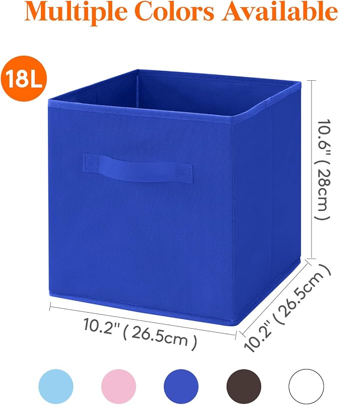 Lifewit Collapsible Fabric Storage Cubes Bins Set 11 Inch, Foldable Cubby - Image 2