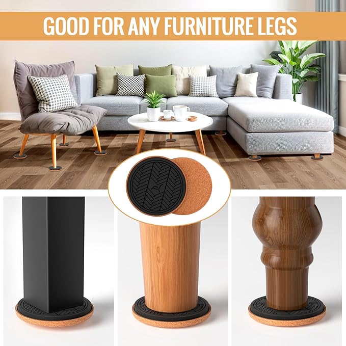 4¾" Felt Furniture Sliders for Hardwood Floors, Furniture Movers Sliders for - Image 3