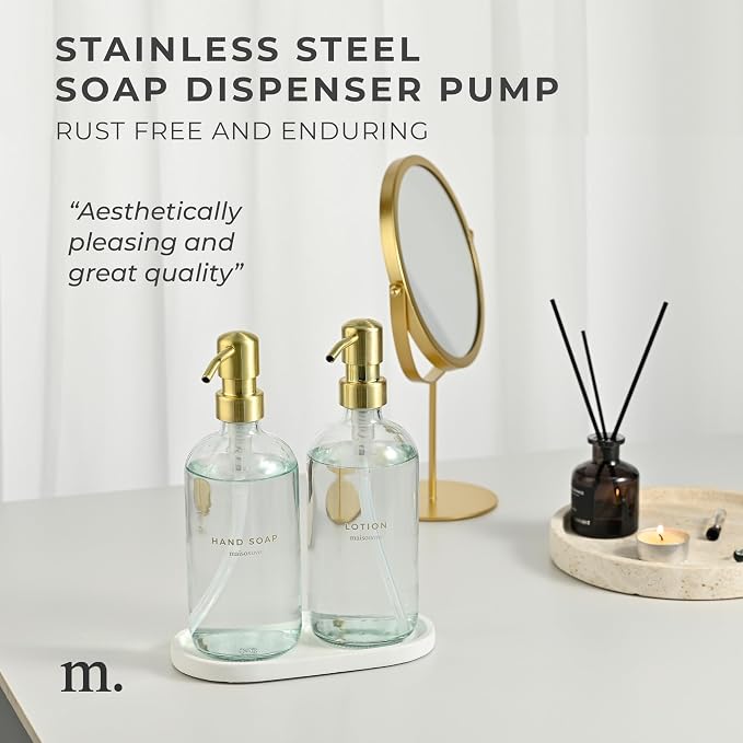 MaisoNovo Soap Dispenser 3-Piece Set | 16.9oz Clear Bottles - Image 4