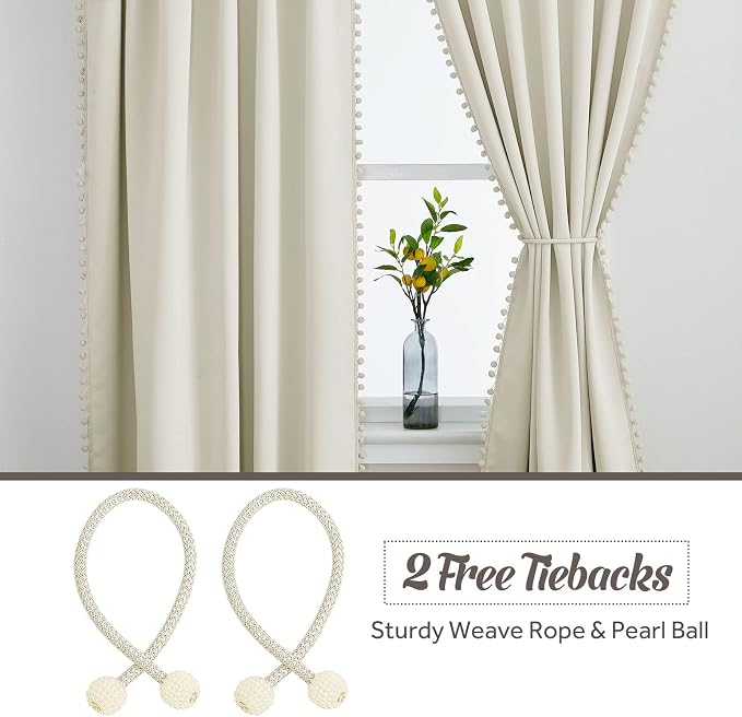 RYB HOME Bedroom Curtains 84 Inches Long Kids Curtains Blackout Window Drapes - Image 5