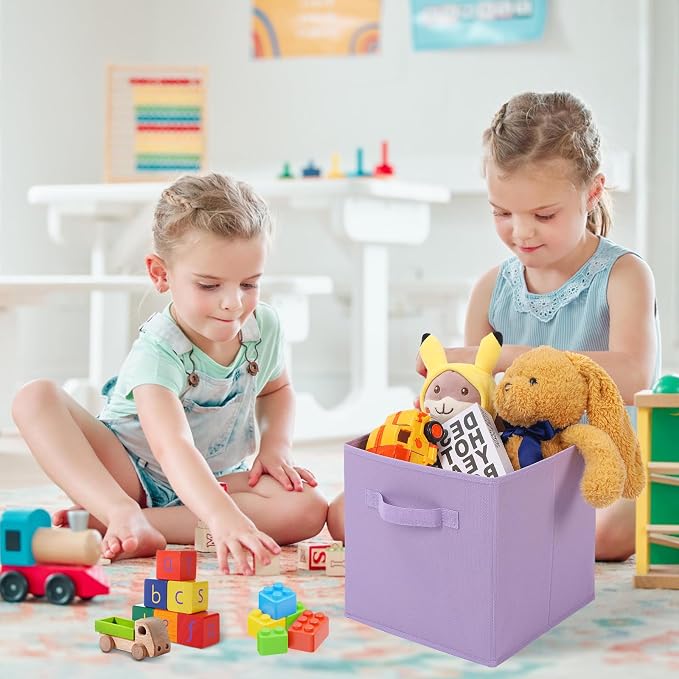 Stero 13x13x13 Inch Fabric Storage Bins 6 Pack Fun Colored Durable Storage Cubes - Image 5