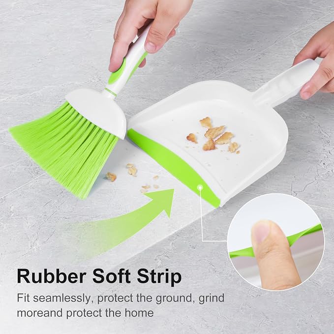 NACENA Small Dust Pan and Brush Set, Mini Broom and Dustpan Set Small Hand - Image 3