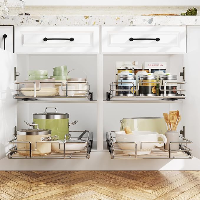 LOVMOR Pull Out Cabinet Organizer 27" W x 21½" D, Kitchen Cabinet Pull Out - Image 6