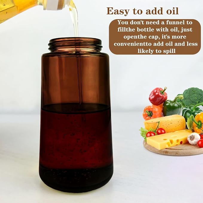 2-in-1 Glass Oil Dispenser & Sprayer - 16oz/470ml Leakproof Bottle - Image 5