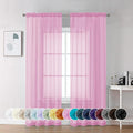 Chyhomenyc Pink Sheer Curtains 72 Inch Length 2 Panels, Light Filtering Soft by Chyhomenyc