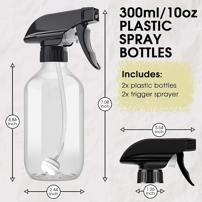 AMORIX Plastic Spray Bottles 2 Pack 360° Water Spray Bottle - Image 5