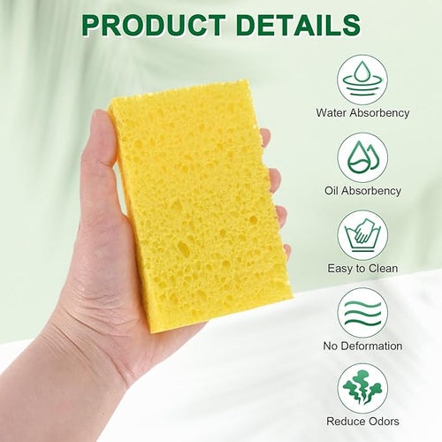 1-Set Kitchen Sponges, Condense Eco Cellulose Non-Scratch Scrub Heavy Sponge - Image 2