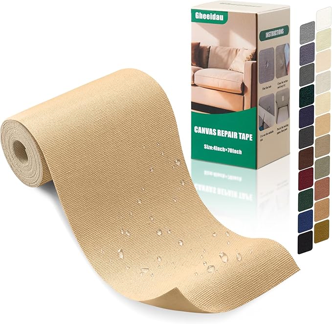 Canvas Repair Tape 4×70 Inch Waterproof Self-Adhesive Fabric Repair Patch by Givethingsanewlife