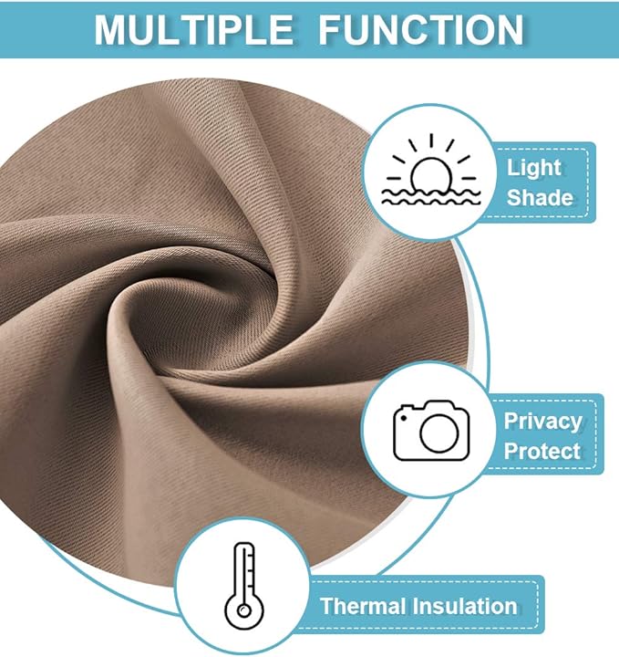 RYB HOME Blackout Curtains 80 inches Long Thermal Insulating Large Window - Image 7