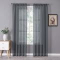 Tollpiz Sheer Curtains Bedroom Linen Textured Curtain Sheers Light Filtering by Tollpiz