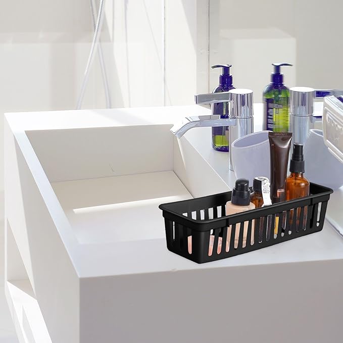 Domensi 12 Pack Slim Plastic Storage Baskets Tray - Image 6