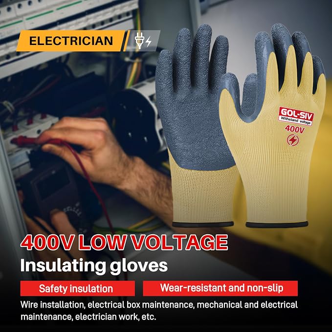 Electrical Insulated Gloves XL - 400V Low Voltage Electrician Safety Gloves - Image 6