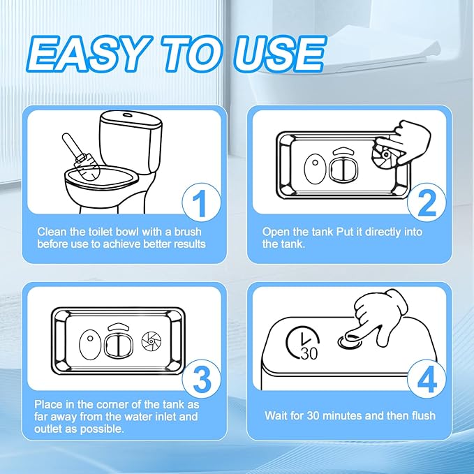 KIISIISO Toilet Bowl Cleaner Tablets 80 PACK, Automatic Bleach Toilet Tank - Image 6