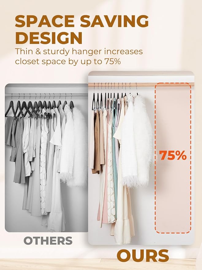 HOUSE DAY Black Velvet Skirt Hangers 48 Pack, Pant Hanger - Image 5