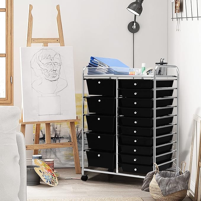 GOFLAME 15-Drawer Rolling Storage Cart, Utility Cart - Image 2