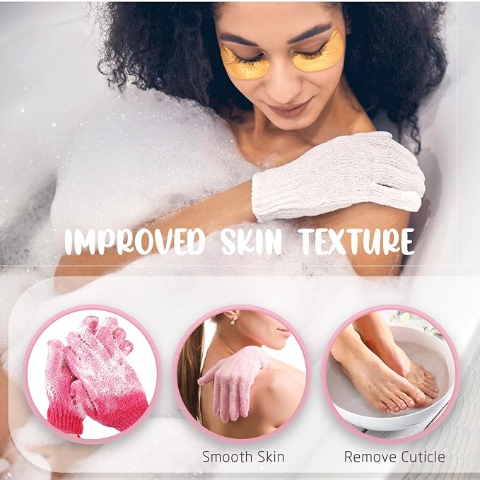 104 Pcs Exfoliating Glove Bulk Shower Gloves - Image 6