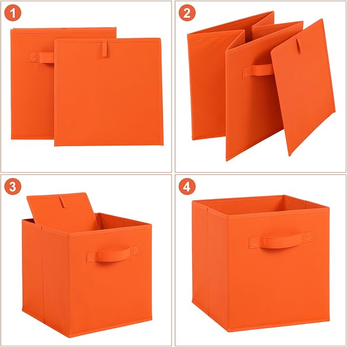 Stero 13x13x13 Inch Fabric Storage Bins 6 Pack Fun Colored Durable Storage Cubes - Image 3