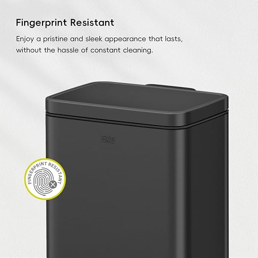 EKO Madison Matte Black 12L / 3.2 Gal Bathroom Trash Can - Image 4
