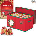 Christmas Ornament Storage Box Red Christmas Decoration Storage Containers 600D by ROMANKAS