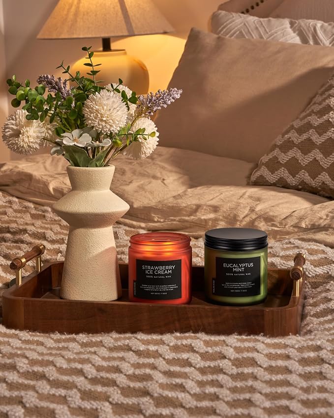 M&SENSE Natural Soy Candles for Home Strawberry Ice Cream Scented, 11.6oz 70 - Image 5