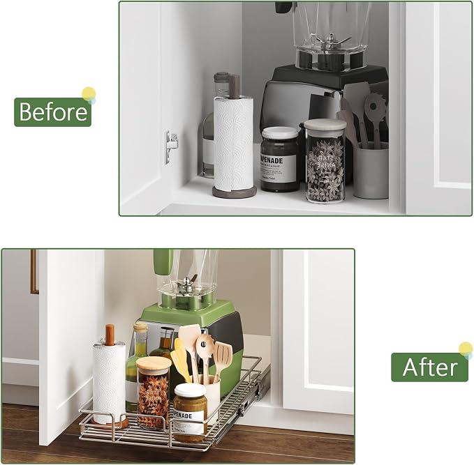 Pull Out Cabinet Organizer 22½" W x 21½" D, Heavy Duty Cabinet Pull Out Shelves - Image 8