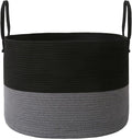 Woven Blanket Basket, 65L Large Rope Storage Bin by JMvicyroam