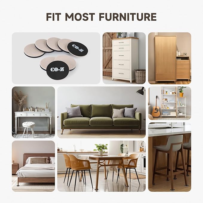 CO-Z 8pcs Felt Furniture Sliders - Image 6