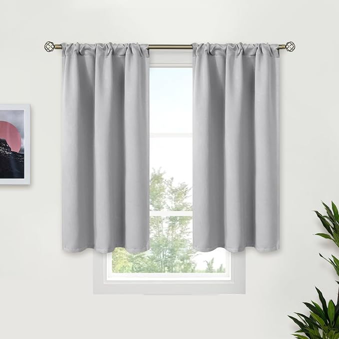 BGment Light Grey Blackout Curtains 40 Inches Length by BGment