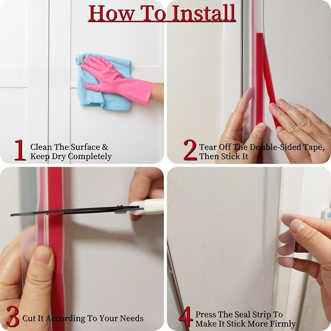 T Shape Door Seal Strip for Door & Windows Gaps，Draft Stopper Bottom Sweep - Image 6