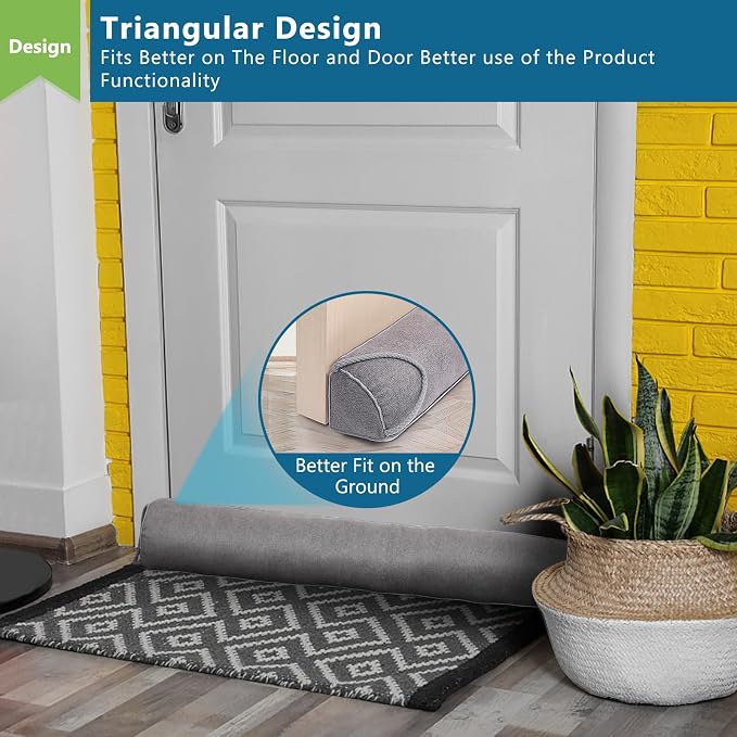 Triangular Under Door Draft Stopper 28 inch Heavy Duty Door Draft Blocker - Image 2