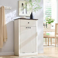 Modern Tilt-Out Trash Can Cabinet, 10 Gallon Fluted Laundry Hamper Cabinet by IFGETEnrichYourLivingSpace