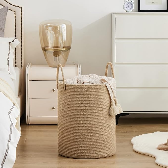 Jute Rope Woven Laundry Hamper Basket by YOUDENOVA, 72L Tall Luandry Basket - Image 5