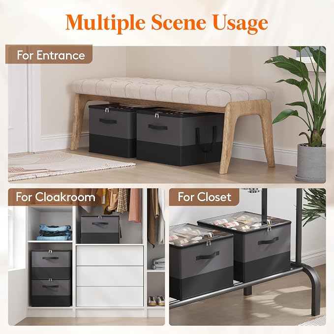 Lifewit Shoe Storage Organizer for Closet Fits 12-16 Pairs, Fabric Large Shoe - Image 8