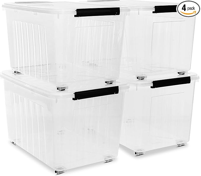 Citylife 82 QT Clear Plastic Storage Bins by CitylifeHomeOrganization
