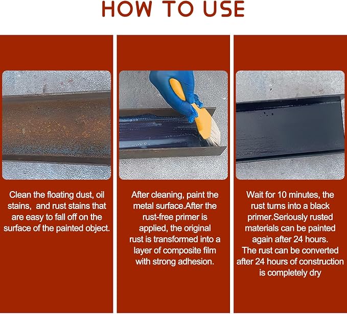 Water-Based Metallic Paint, Rust Removal Converter Metallic Paint, Rust Remover - Image 7
