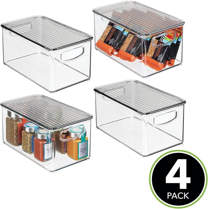 mDesign Plastic Deep Storage Bin Box Container - Image 3