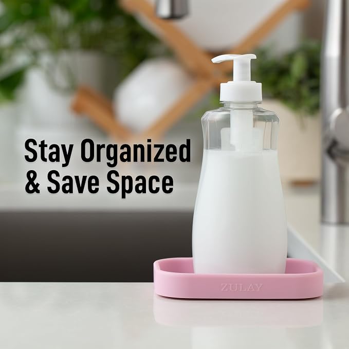 Zulay Kitchen Small Silicone Sponge Holder – Space-Saving Sink Organizer Tray - Image 6