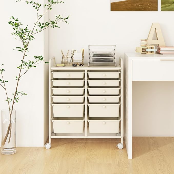 GOFLAME 12-Drawer Rolling Storage Cart, Mobile Utility Cart - Image 9