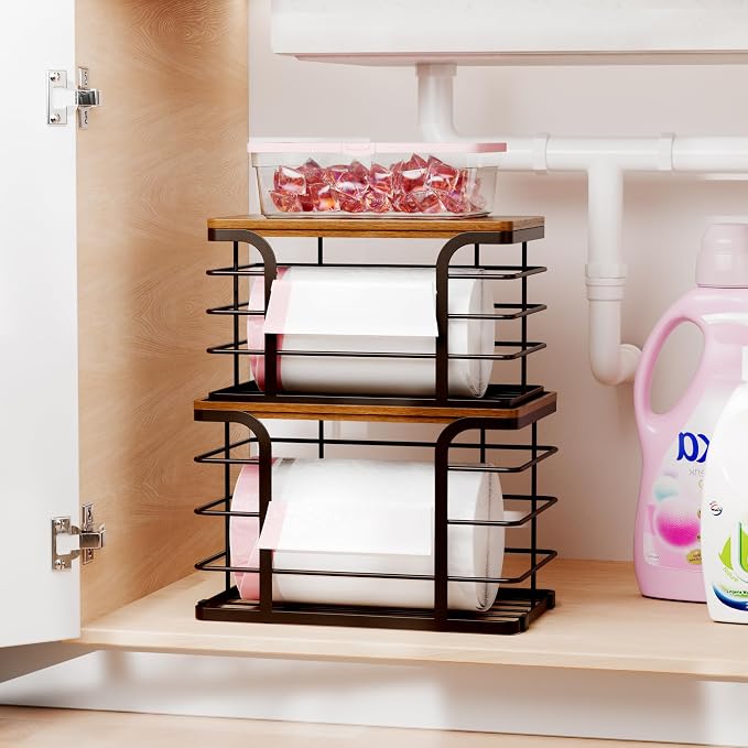 2 Pack Storage Stackable Kitchen Laundry Pantry Organizers, Wall Mount Trash - Image 7