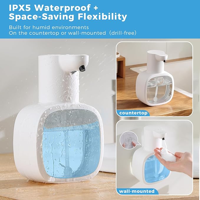 Automatic Foaming Soap Dispenser, 17oz/500ml Touchless Rechargeable - Image 5