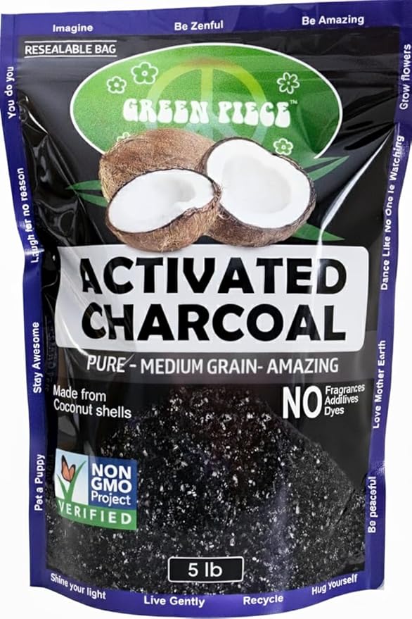 Green Piece® Activated Charcoal Coarse Grain – Resealable 5 lb Bag by GreenPiece