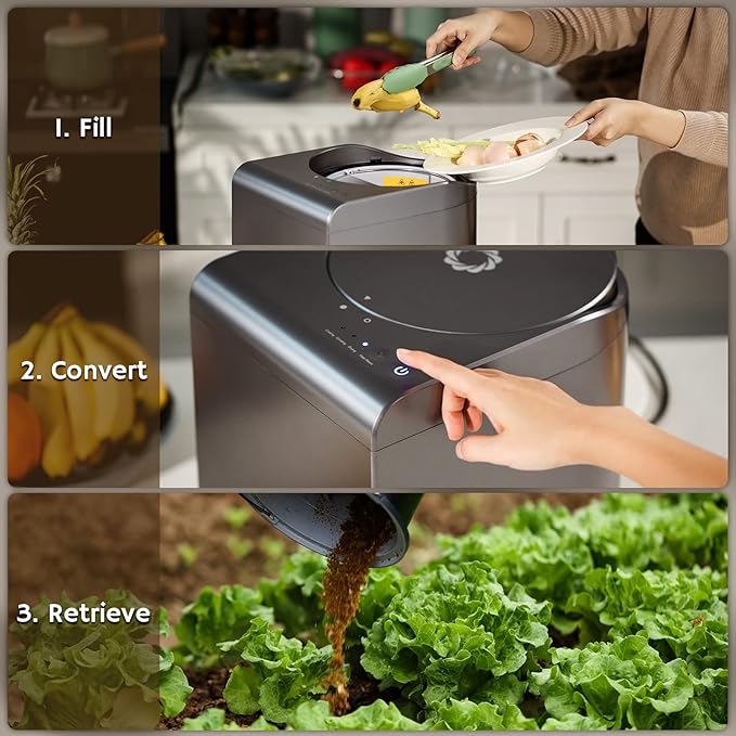 Airthereal Revive Electric Kitchen Composter, SHARKSDEN Tri-Blade, Turn Food - Image 5