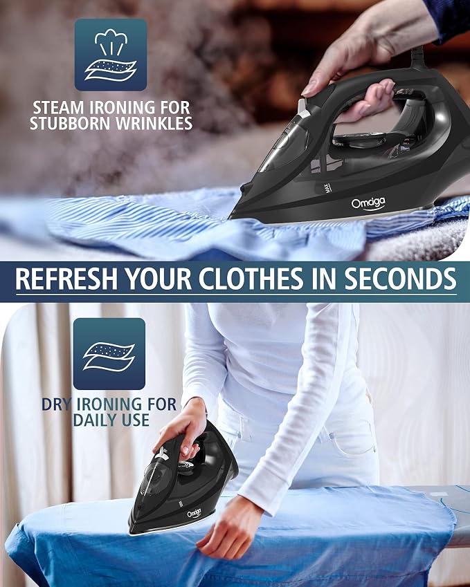 Steam Iron for Clothes, 1500W Iron - Image 7