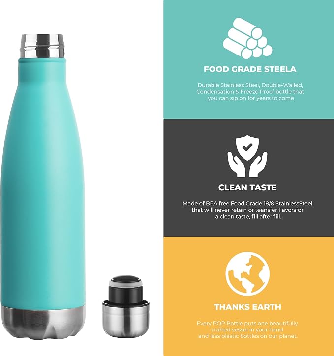 MEWAY 17oz Sport Water Bottle 12 Pack Vacuum Insulated Stainless Steel - Image 3
