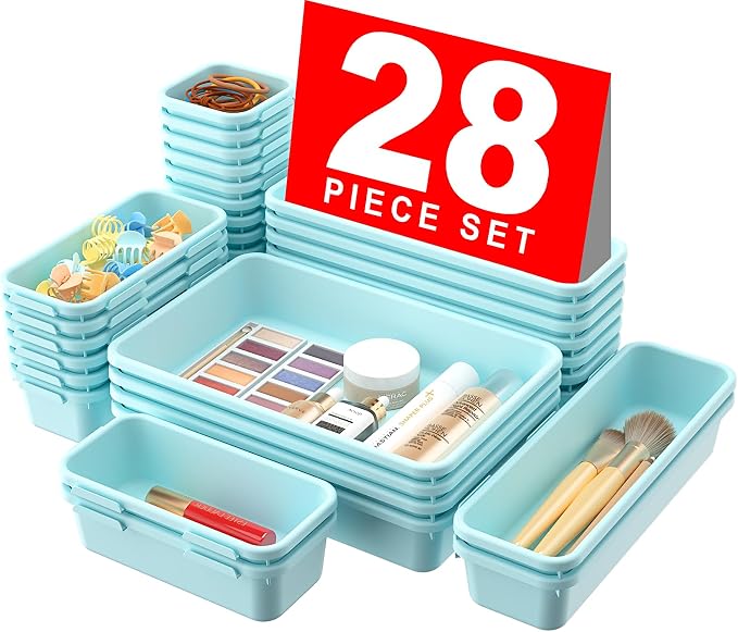 A-LuGei 【28PCS】 Drawer Organizer, Bathroom Organizers and Storage, Makeup by A-LUGEI